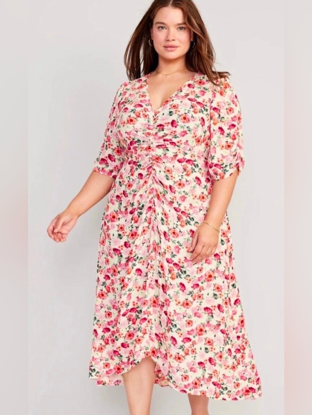 Old Navy Womens Floral Midi Swing Dress XL New With Tags Spring,tropical.